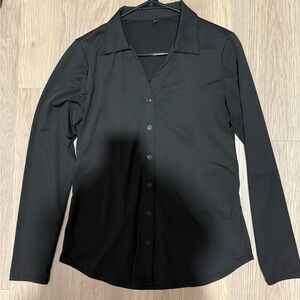 Black Long Sleeve Button-Up Shirt
